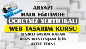 Ücretsiz Sertifikalı WEB Tasarım Kursu Kayıtları İçin Acele Edin