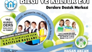 BİLGİ VE KÜLTÜR EVİ YAZ KURSU DERS KAYITLARI BAŞLADI