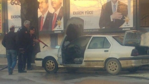 Hareket Halindeki Otomobil Alev Aldı