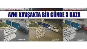 AYNI KAVŞAKTA BİR GÜNDE 3 KAZA