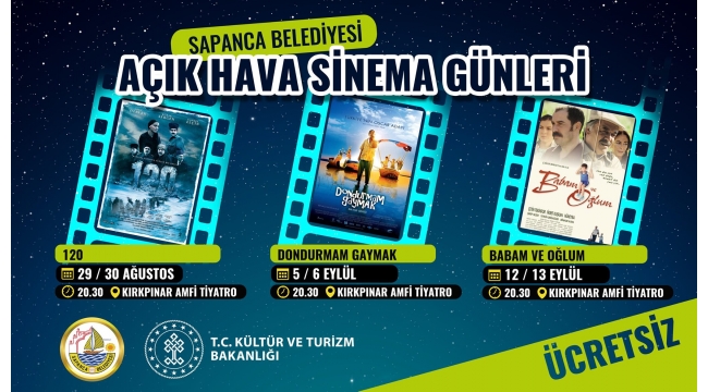 Sapanca’da Açık Hava Sinema Akşamları Başlıyor