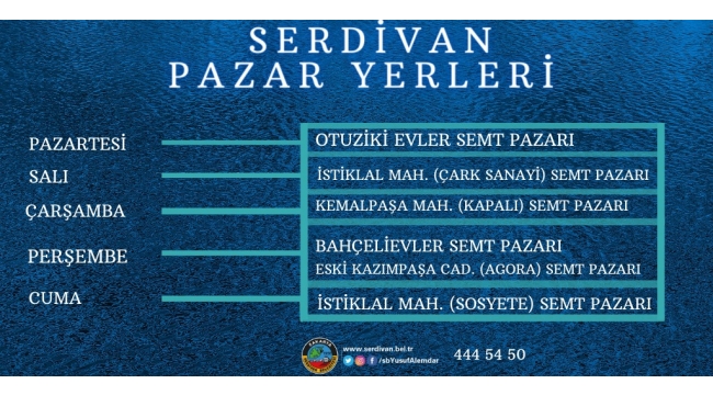 Serdivan Semt Pazarlarına Yeni Düzenleme