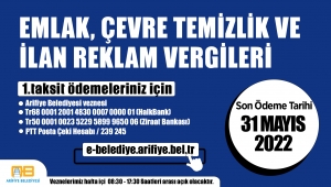 Arifiye Belediyesinden Emlak ve Çevre Temizlik Vergisi Hatırlatması