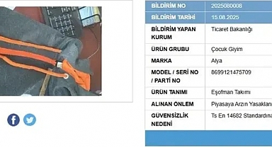Bir Çocuk Giyim Ürününün Satışı Yasaklandı