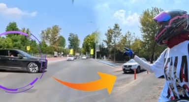 Otomobil Sürücüsü Ve Motosikletli Arasında Tartışma Çıktı!