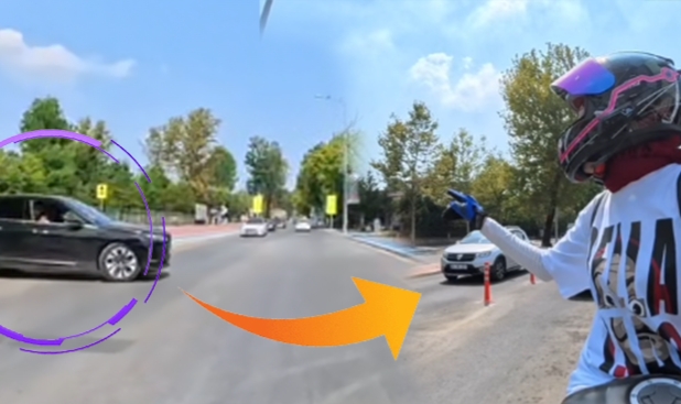 Otomobil Sürücüsü Ve Motosikletli Arasında Tartışma Çıktı!
