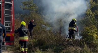 Ormanlık Alanda Çöp Yangını Büyümeden Söndürüldü