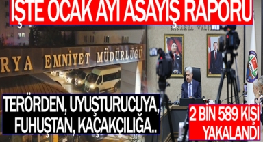 Terörden, Uyuşturucuya, Fuhuştan, Kaçakçılığa.. İşte Ocak Ayı Asayiş Raporu