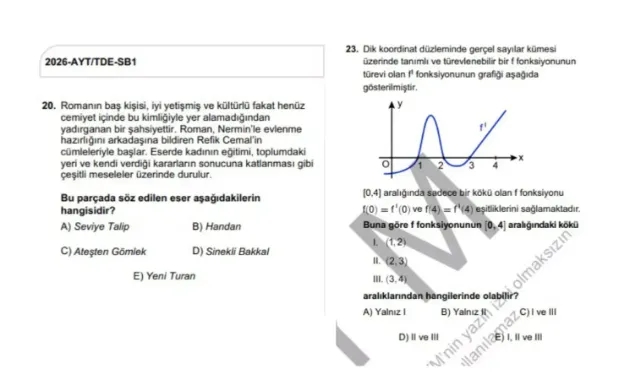 YKS'de 2 Soru İptal Edildi